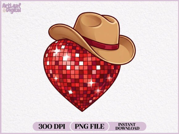 Download Valentine Cowboy Hat Disco Heart PNG - Valentine cowboy hat Collection