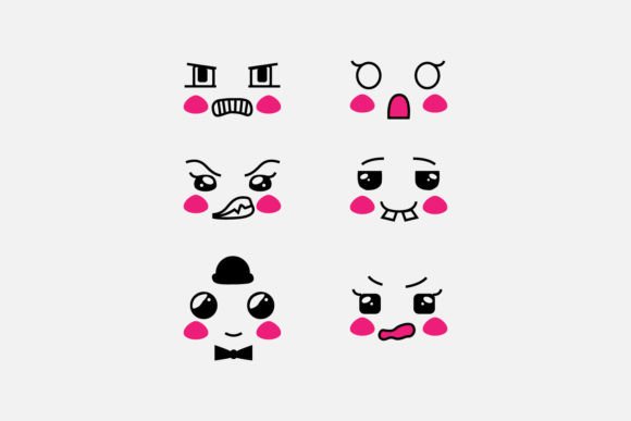 Download Set of Cute Eyes Expressive Emotion Face - Emotion Collection