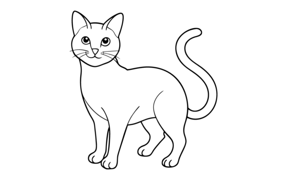 Download Cute Cat Line Art Drawing Coloring Page - Drawing Collection