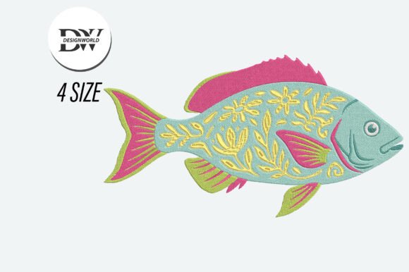 Download Preppy Fish Embroidery Design - Premium Resources