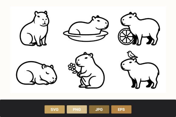 Download Capybara Line Art Animal Drawing - Drawing Collection