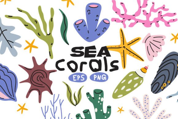 Download Exotic Sea Corals Vector Clipart - Vector clipart Collection