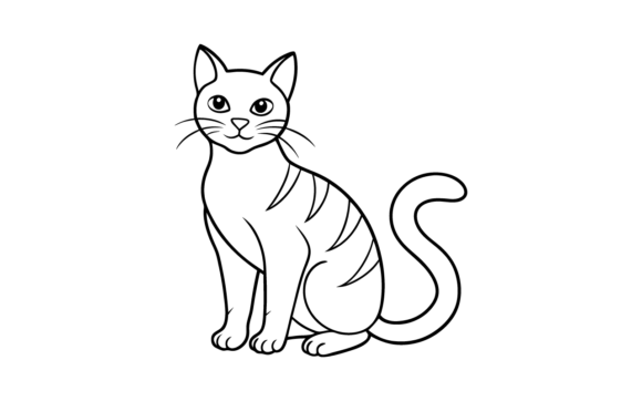 Download Cat Line Art Drawing Coloring Books - Drawing Collection