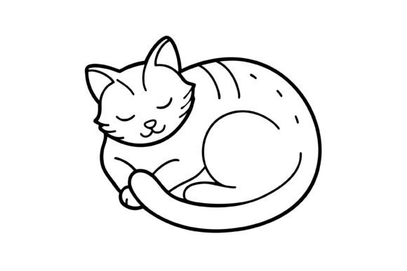 Download A Black and White Drawing of a Sleeping - Drawing Collection