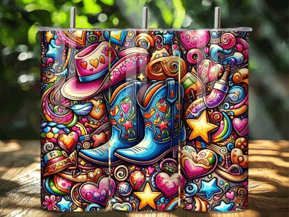 Download Valentine Cowboy Boots Hat Star Tumbler - Premium Bundle