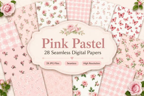Download Pink Pastel Seamless Digital Paper Set - Ink Collection