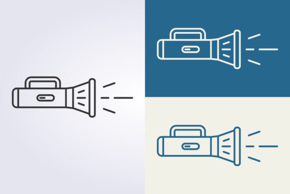 Download Outline Flashlight Icon Vector Logo Desi - Flashlight Collection
